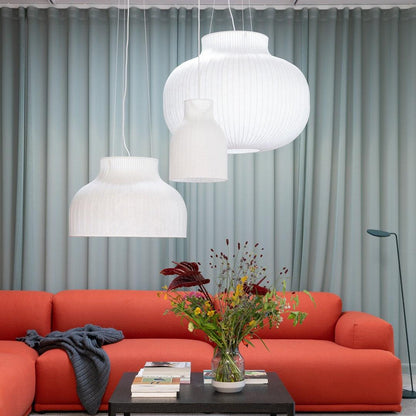 Minimalist Pleated Shade Silk Bell Pendant Light