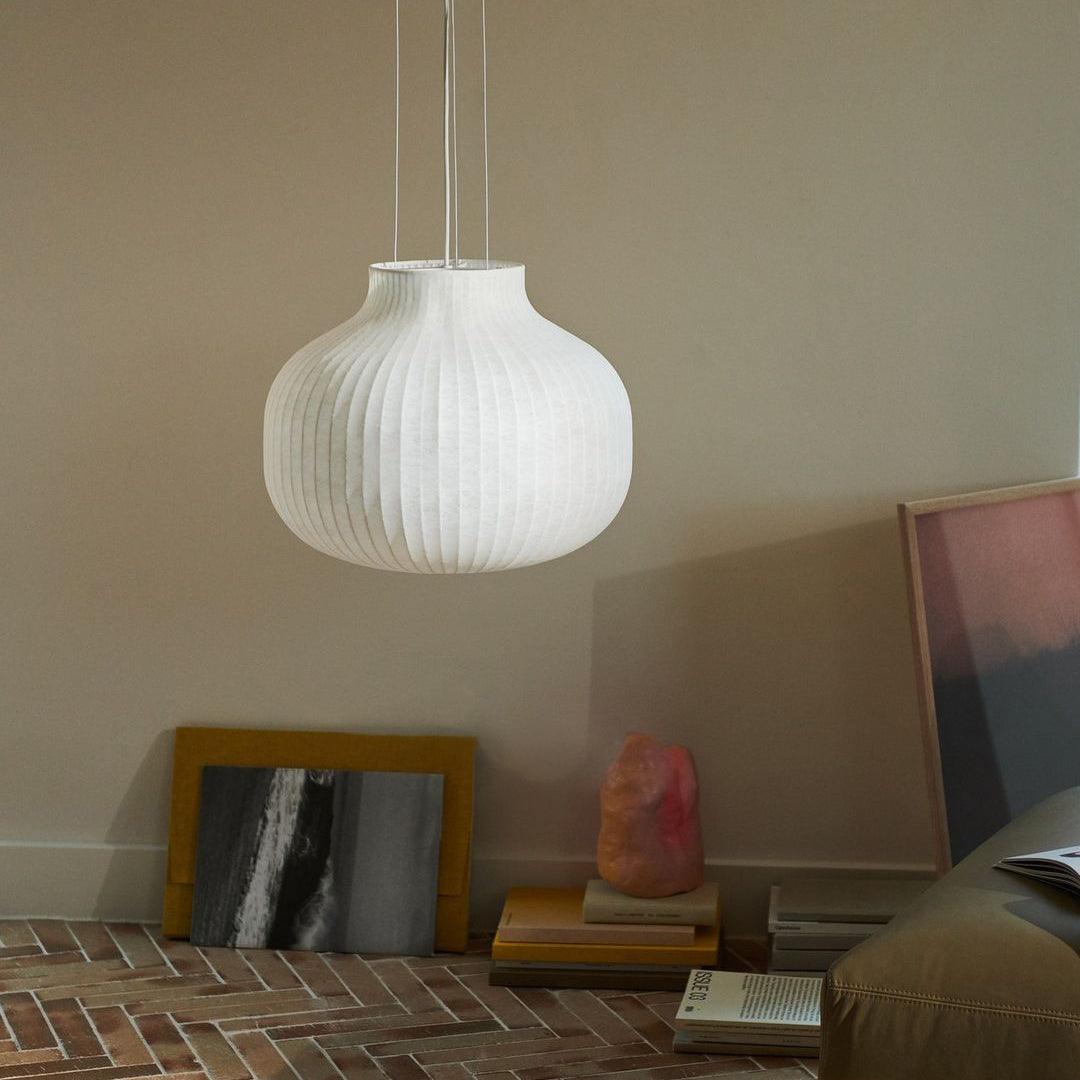 Minimalist Pleated Shade Silk Bell Pendant Light