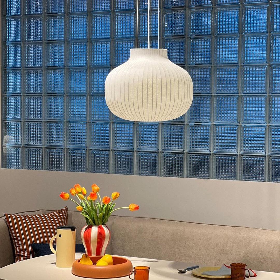 Minimalist Pleated Shade Silk Bell Pendant Light