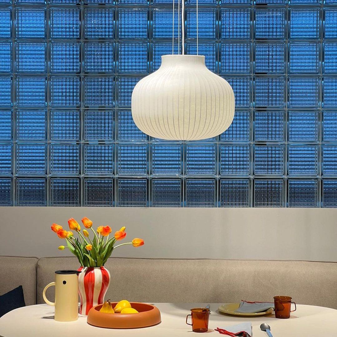 Minimalist Pleated Shade Silk Bell Pendant Light