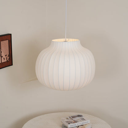 Minimalist Pleated Shade Silk Bell Pendant Light