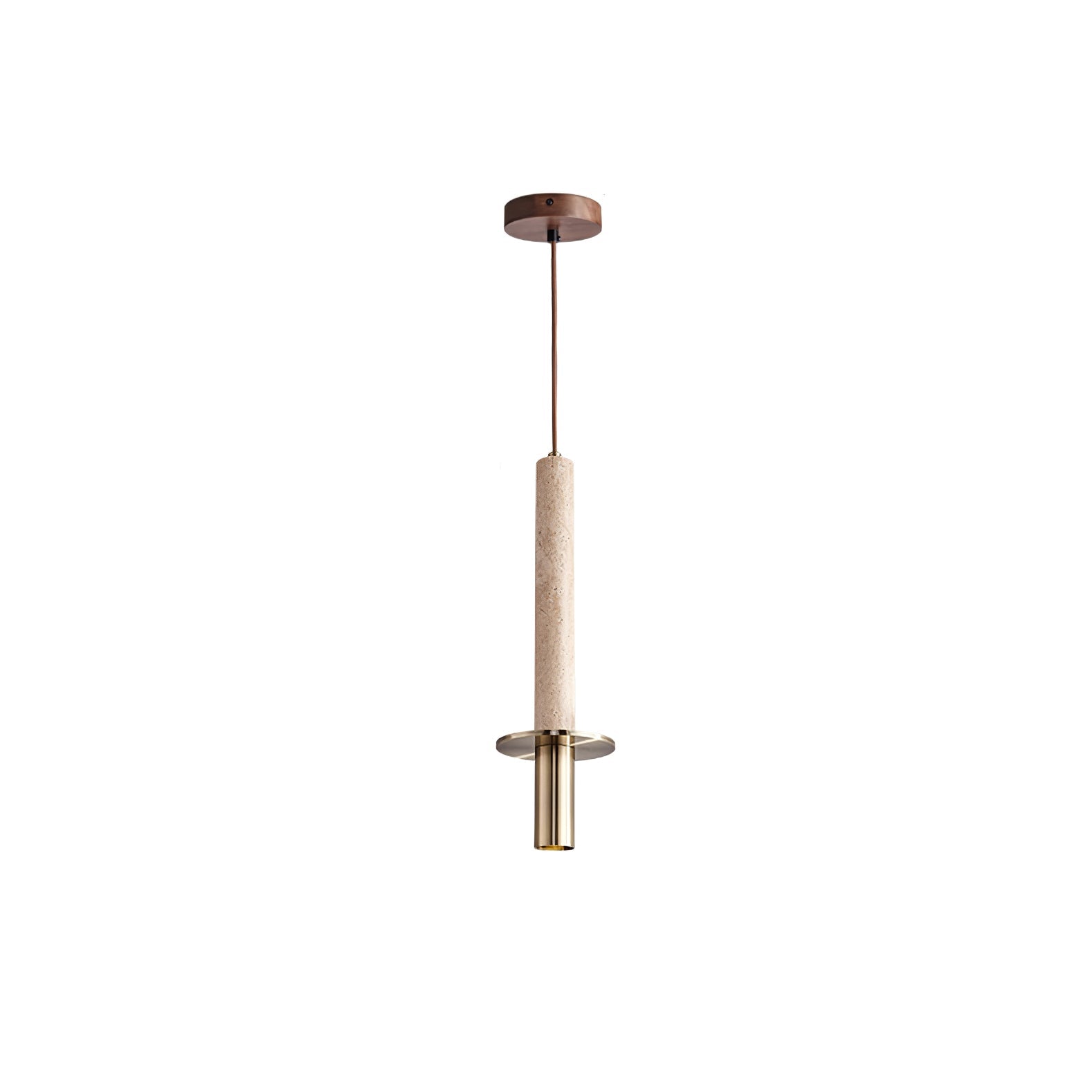 Warm Ambience Dual Cylinder Travertine Pendant Light