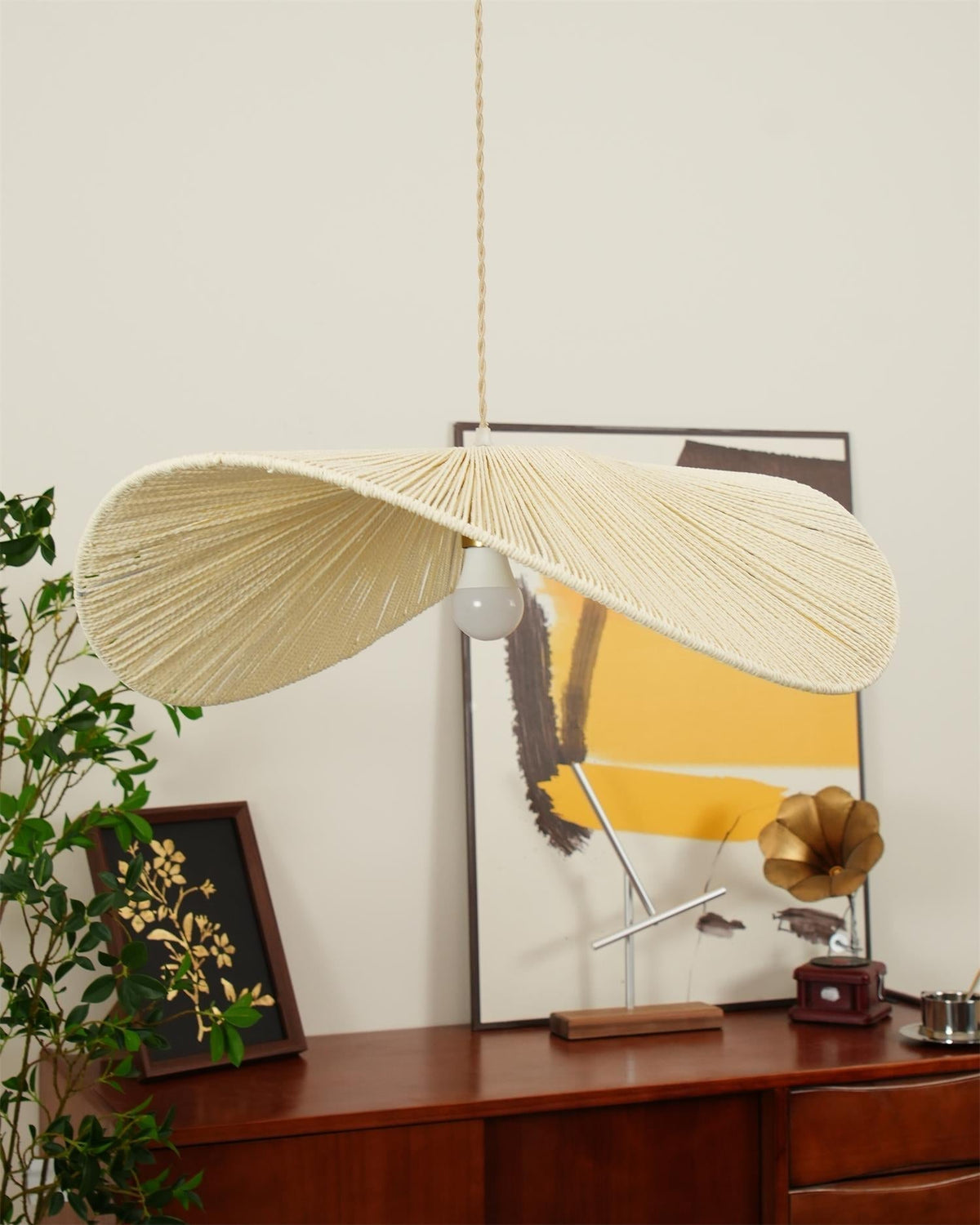 Hemp Shade Handwoven Rattan Pendant Light