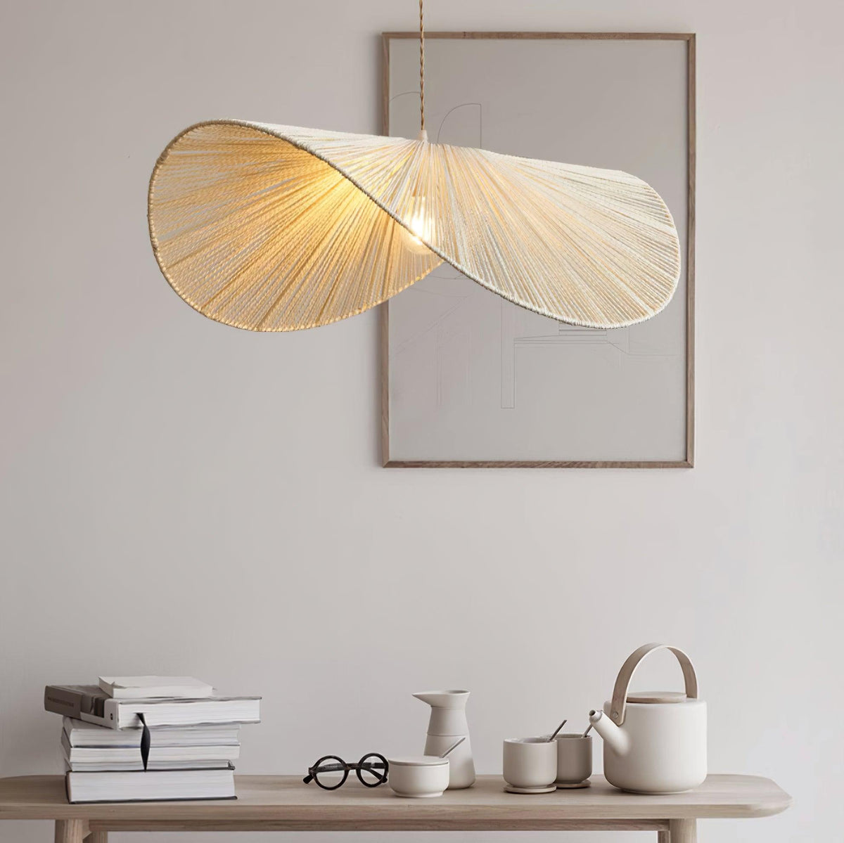 Hemp Shade Handwoven Rattan Pendant Light