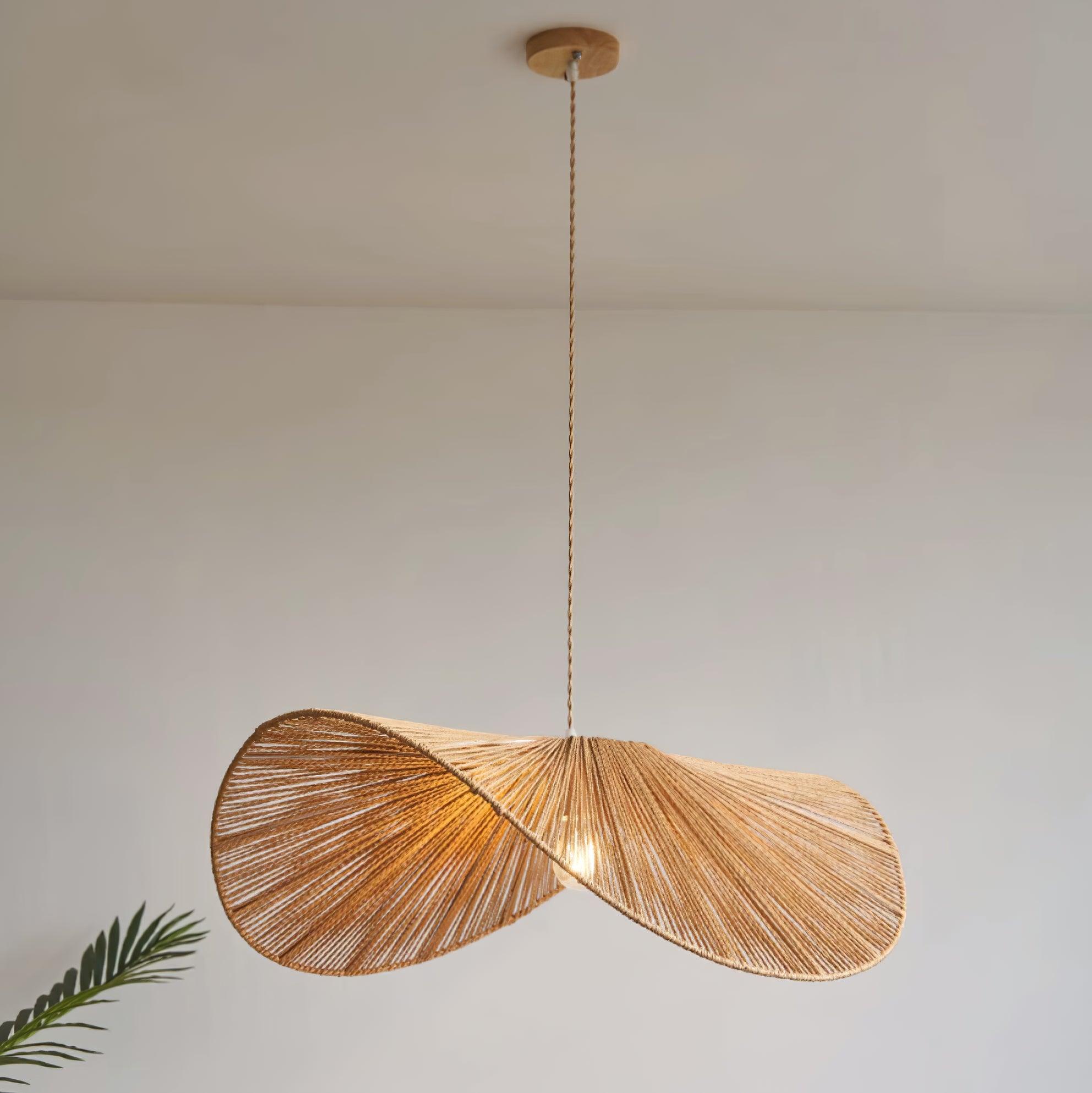 Hemp Shade Handwoven Rattan Pendant Light