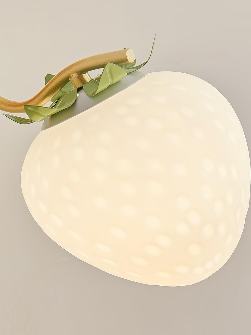 Wall Light With Wood Base And Metal Body Inspired By Strawberry