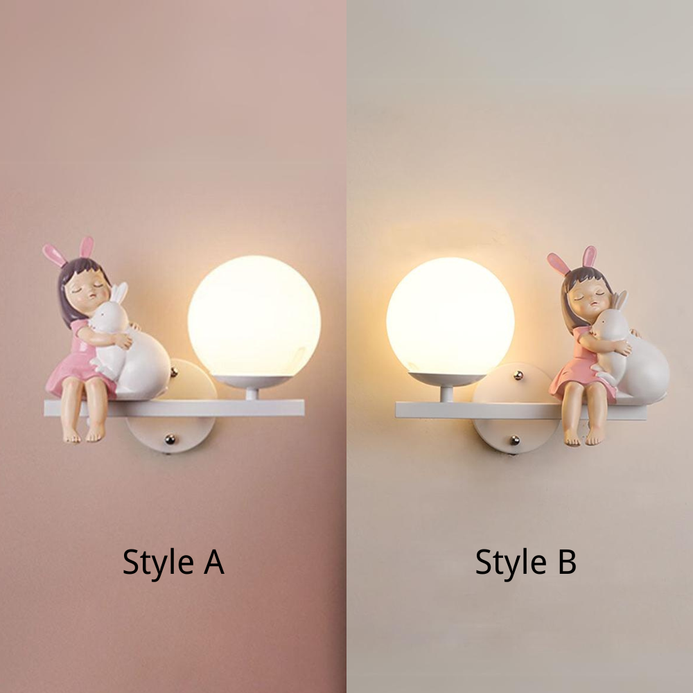 White and Pink Aria Glass and Metal Wall Light