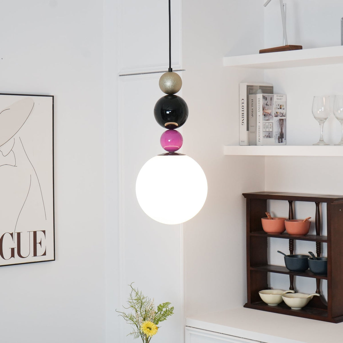 Soft Ambient Glow Glass Ball Pendant Light