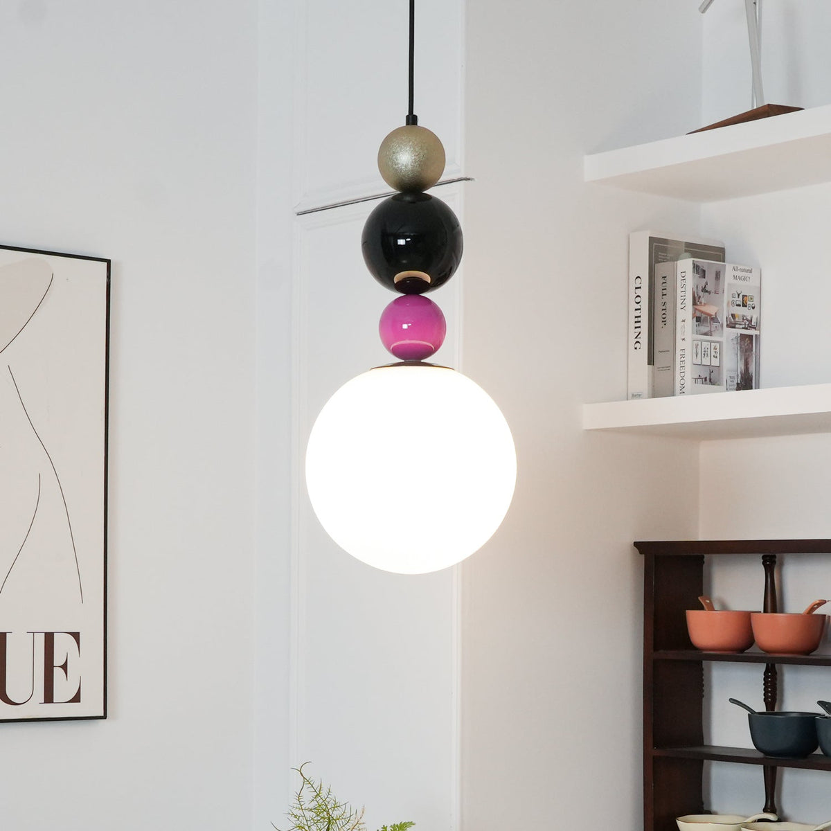 Soft Ambient Glow Glass Ball Pendant Light