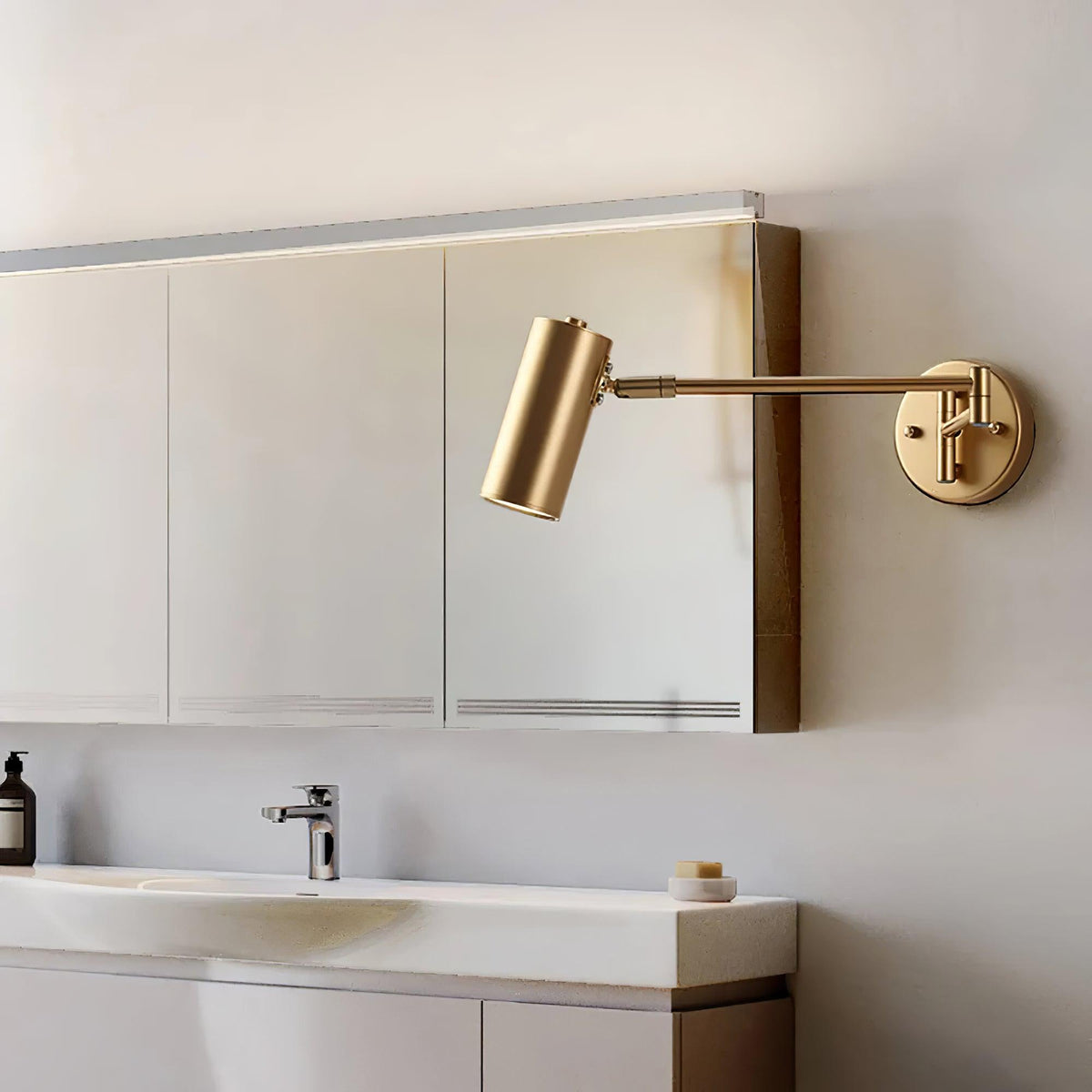Black Or Gold Finish Luna Adjustable Swing Arm Wall Light