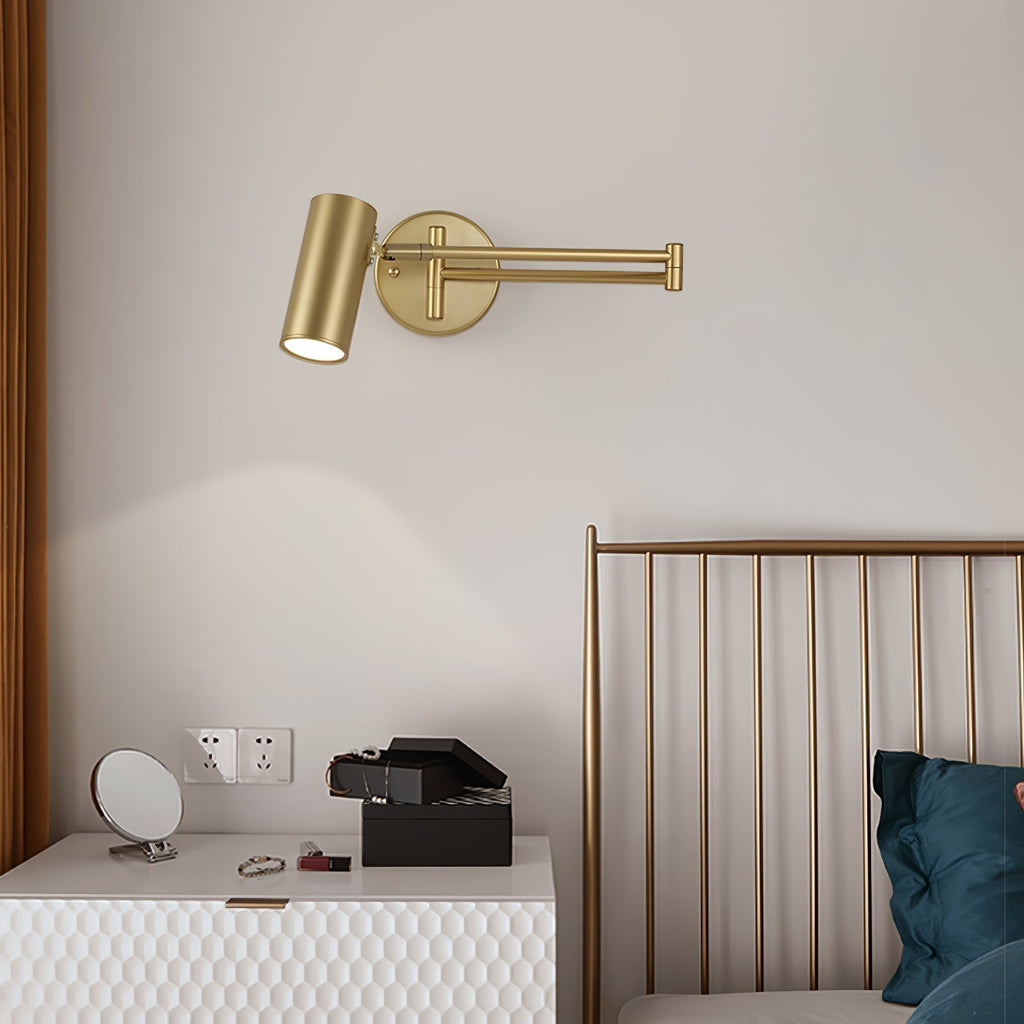 Black Or Gold Finish Luna Adjustable Swing Arm Wall Light