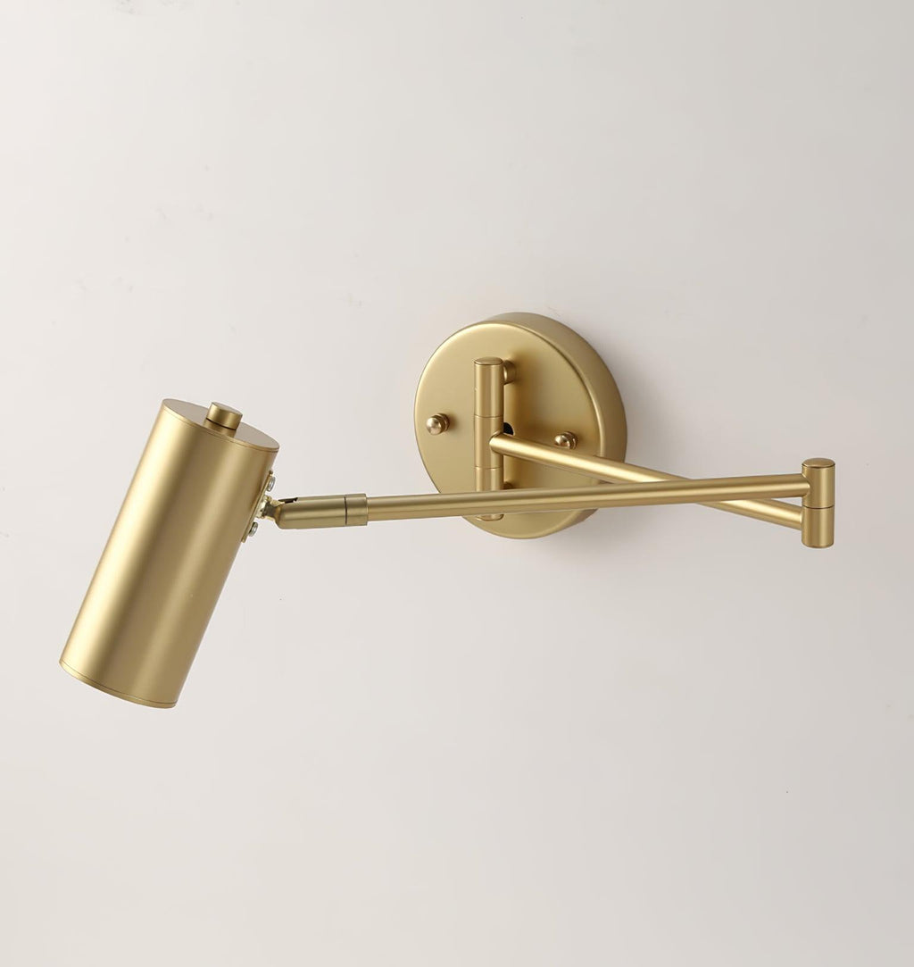 Black Or Gold Finish Luna Adjustable Swing Arm Wall Light