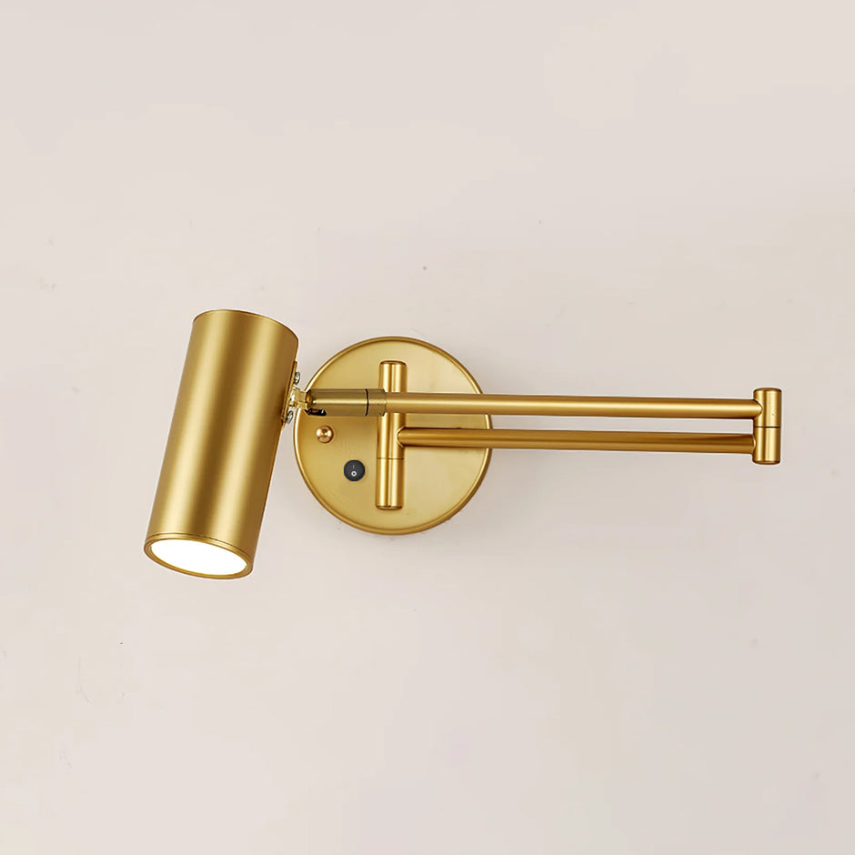 Black Or Gold Finish Luna Adjustable Swing Arm Wall Light