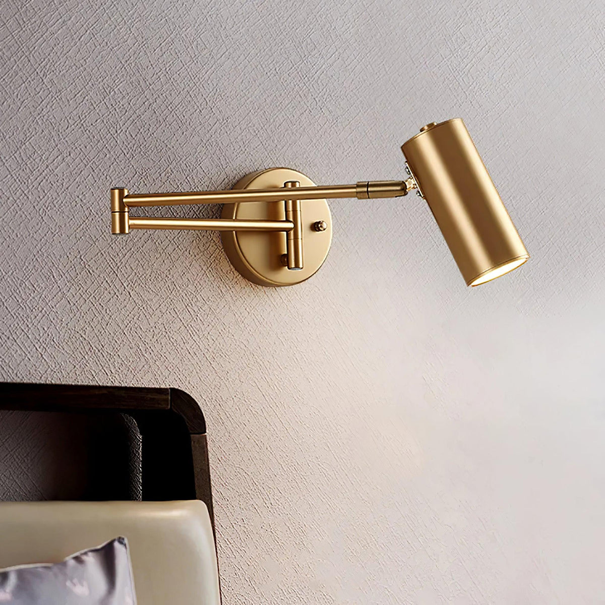 Black Or Gold Finish Luna Adjustable Swing Arm Wall Light