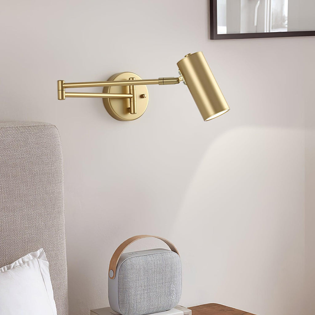 Black Or Gold Finish Luna Adjustable Swing Arm Wall Light