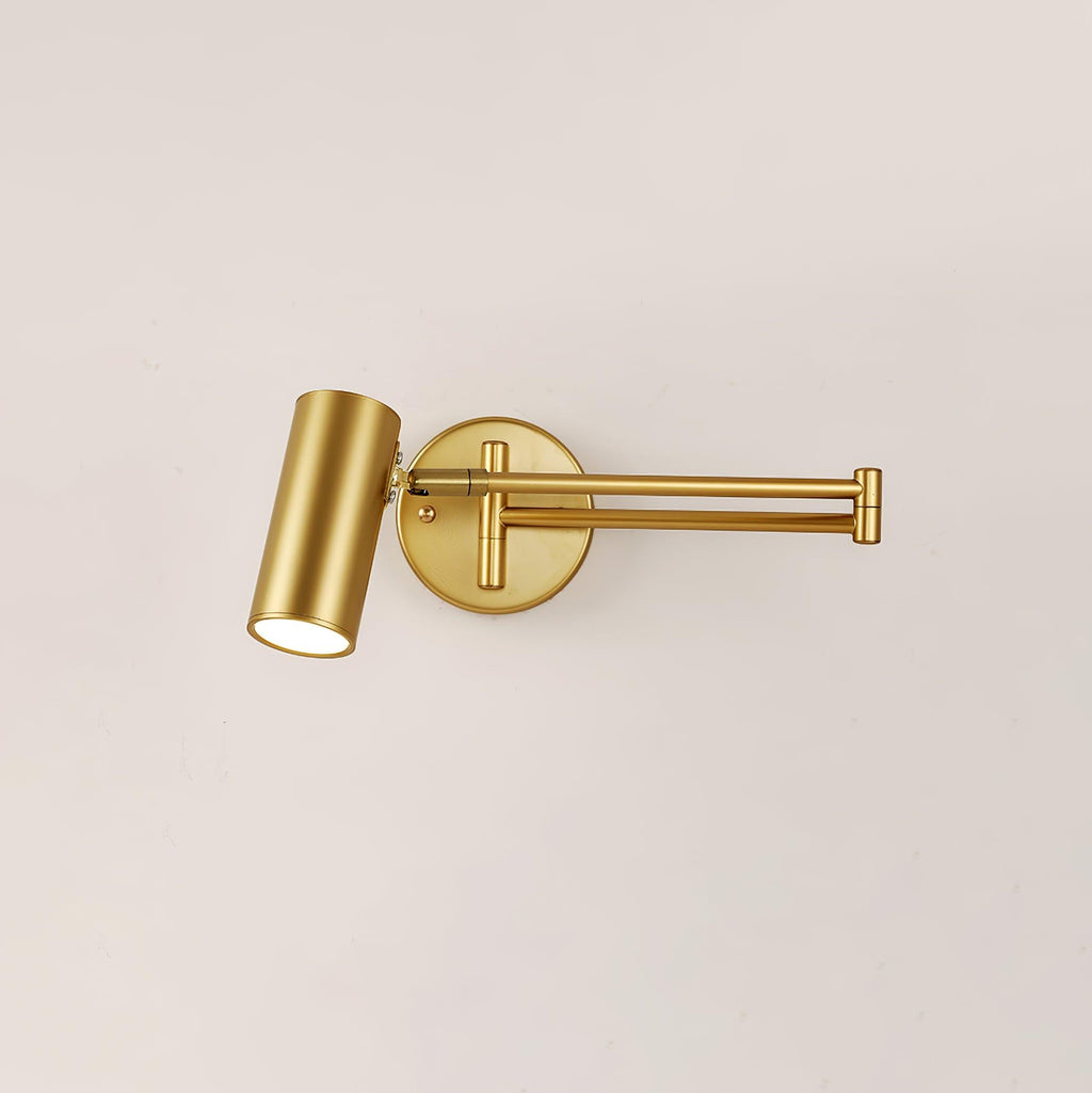 Black Or Gold Finish Luna Adjustable Swing Arm Wall Light