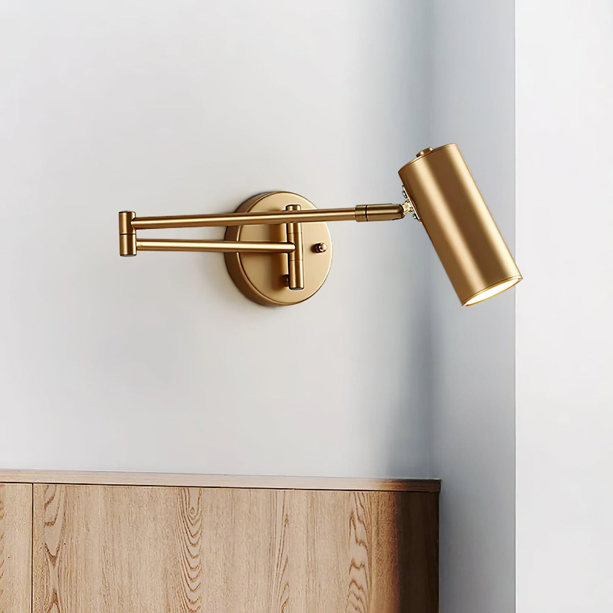 Black Or Gold Finish Luna Adjustable Swing Arm Wall Light