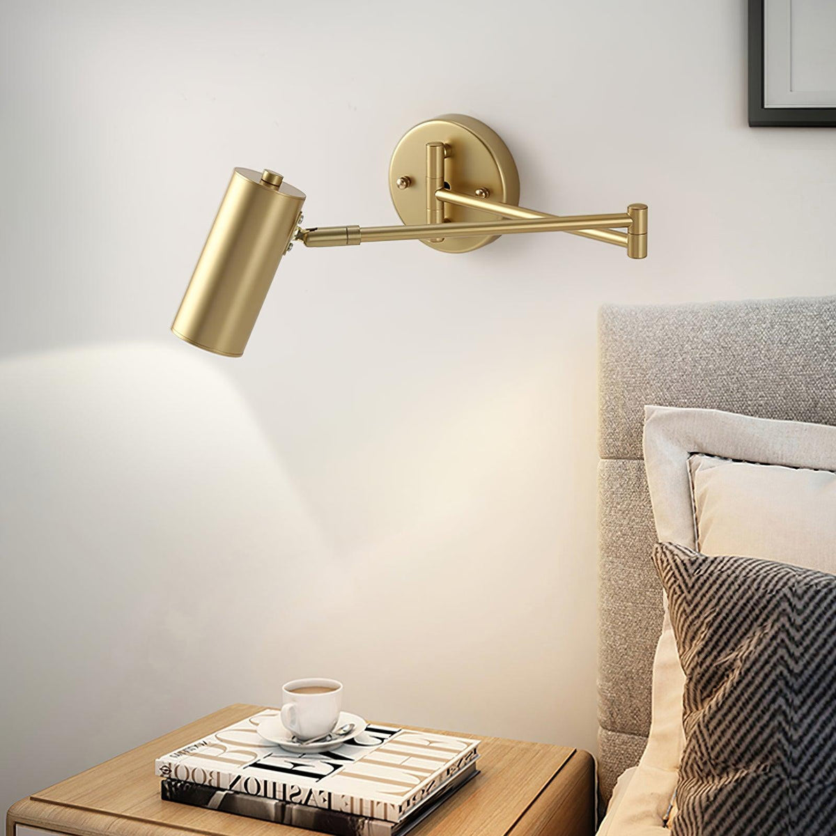 Black Or Gold Finish Luna Adjustable Swing Arm Wall Light