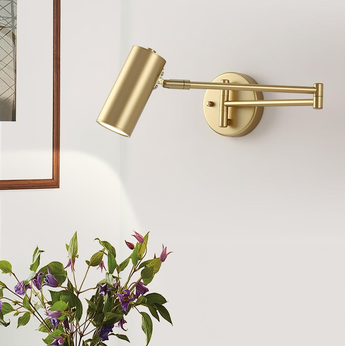 Black Or Gold Finish Luna Adjustable Swing Arm Wall Light