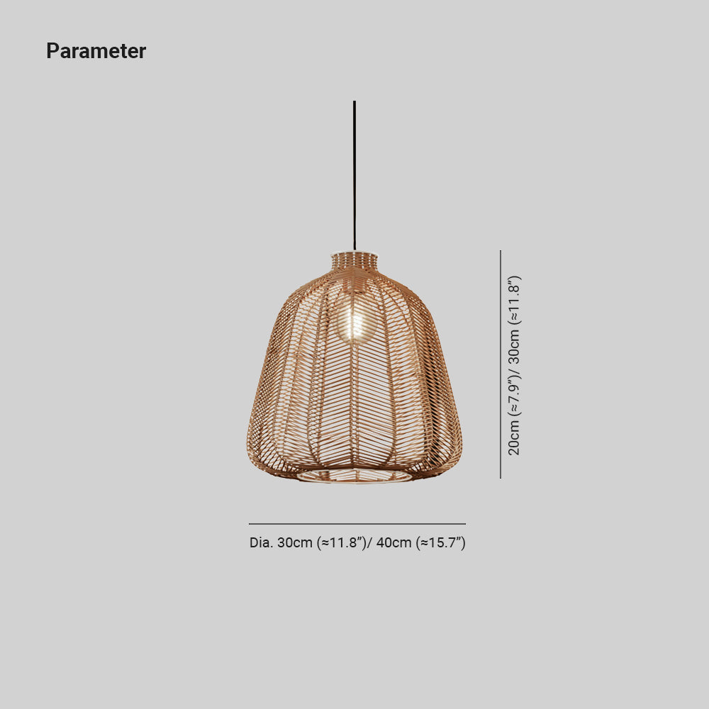 Warm Ambience Minimalist Pendant Light For LED Rattan