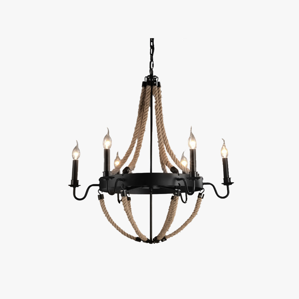 Industrial Loft Charm Pendant Light With Twine