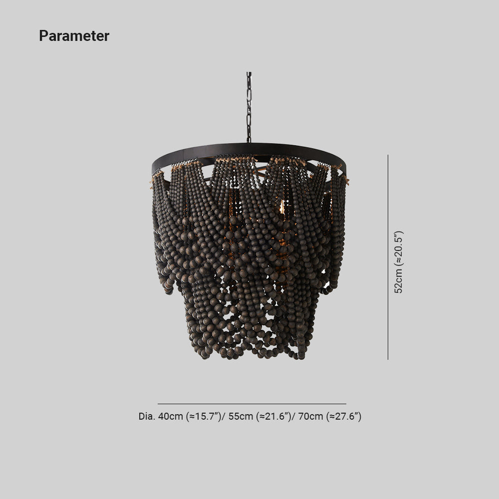 Subtle LED Glow Pendant Light With Boho Wood and Metal
