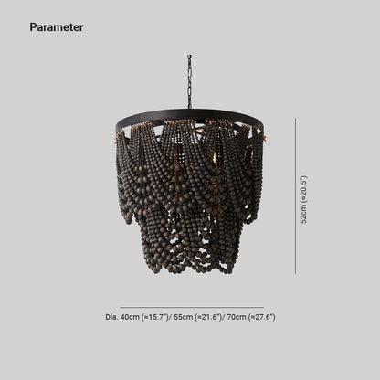 Subtle LED Glow Pendant Light With Boho Wood and Metal