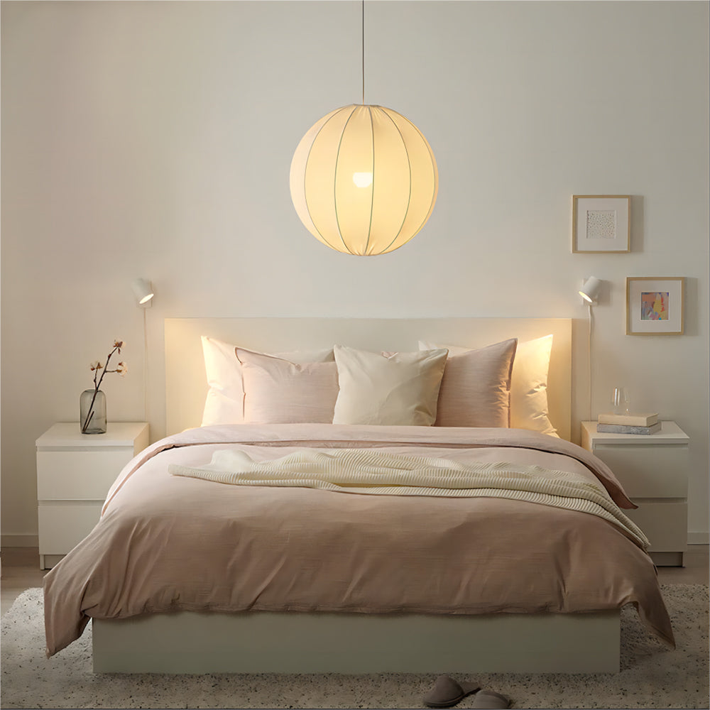 Elegant Ambient Lighting Delivered by White Sphere Pendant Light