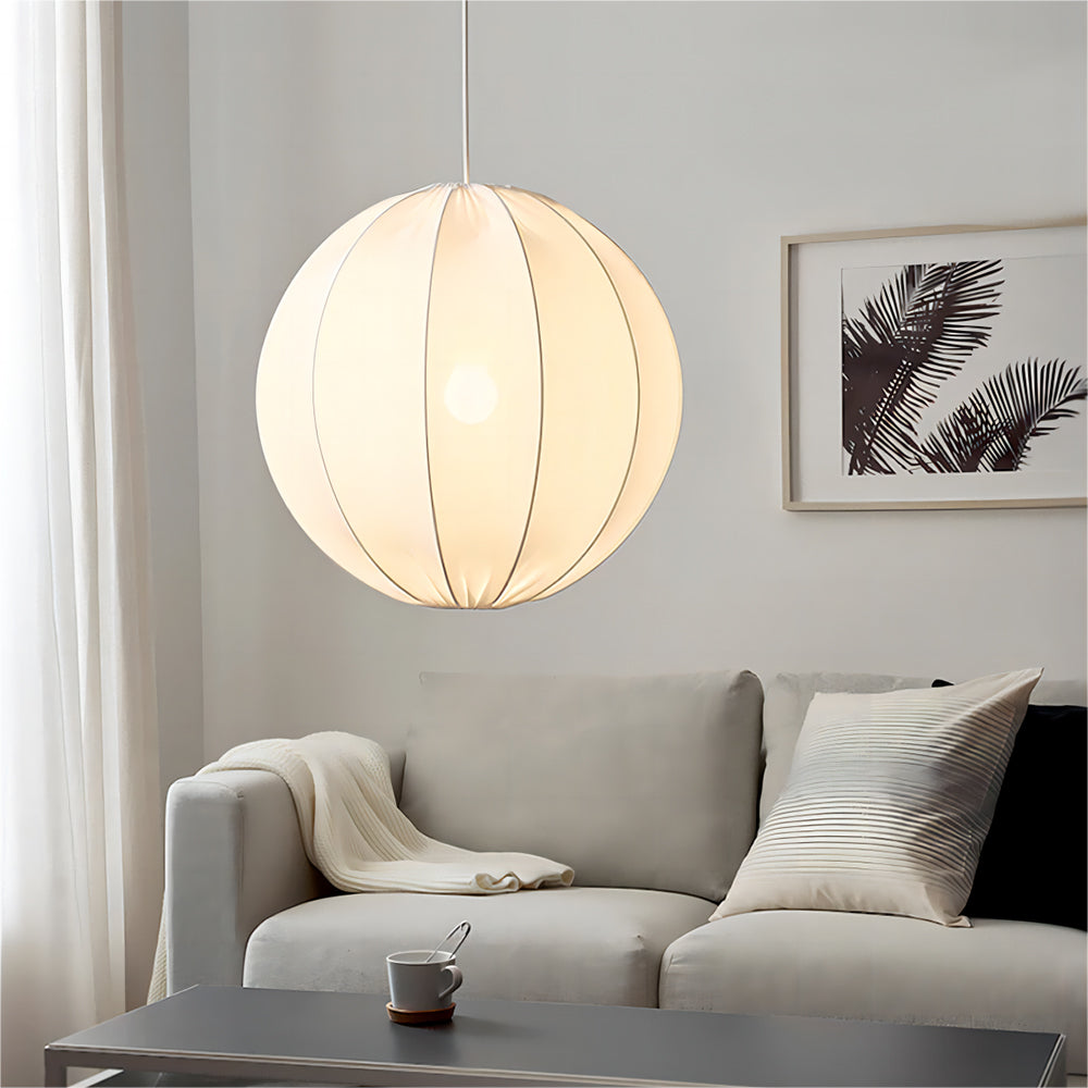 Elegant Ambient Lighting Delivered by White Sphere Pendant Light