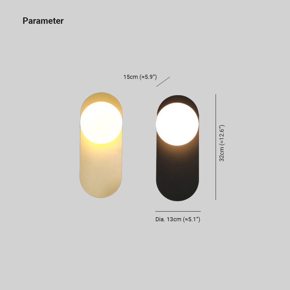 Black Gold Aurora LED Glass Wall Lamp For Living Room And Bedroom
