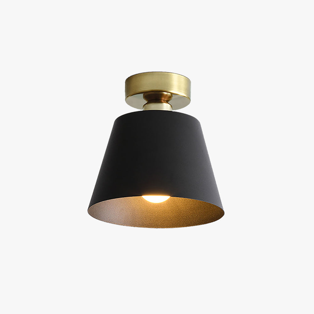 Black And White Single Cylindrical Metal Ceiling Light Dining Room