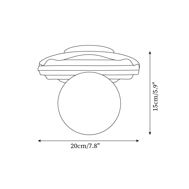 Sculpted Base And Glass Diffuser Travertine Stone Ceiling Light