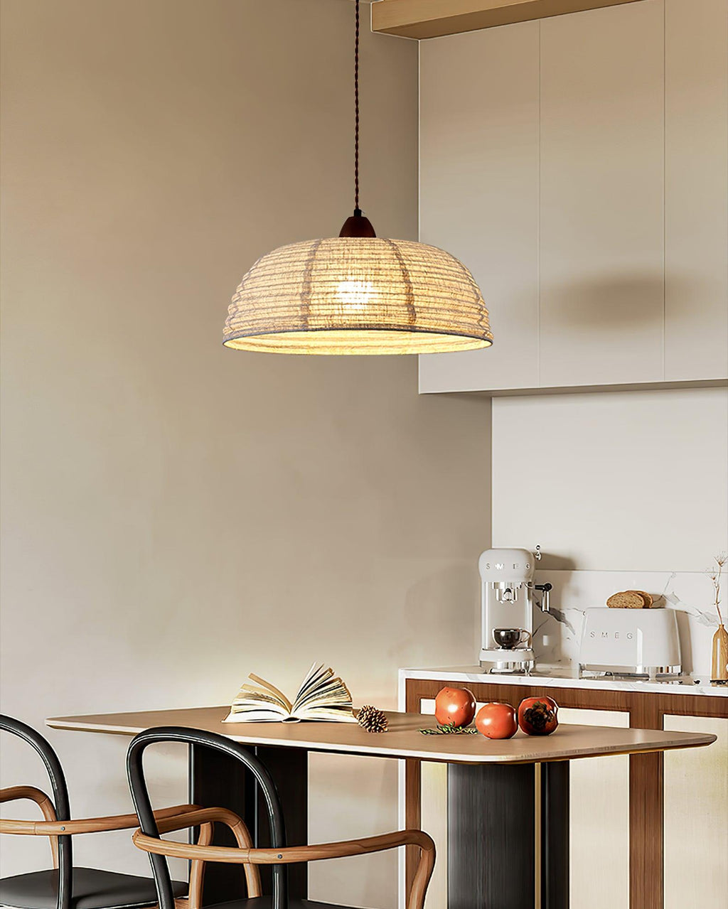 Subtle Warmth Fabric Shade Pendant Light