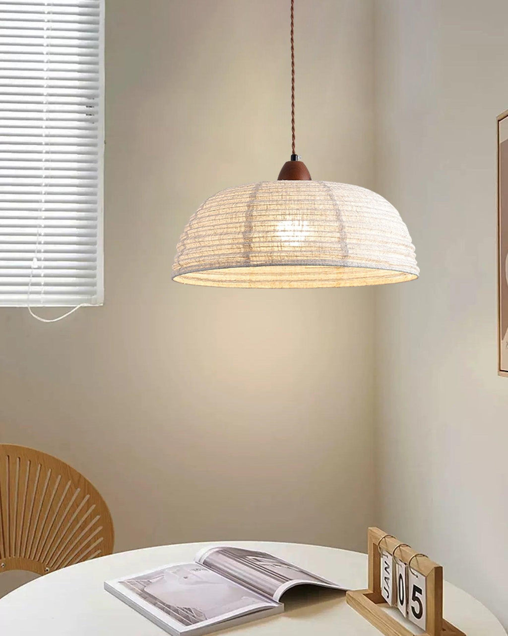 Subtle Warmth Fabric Shade Pendant Light