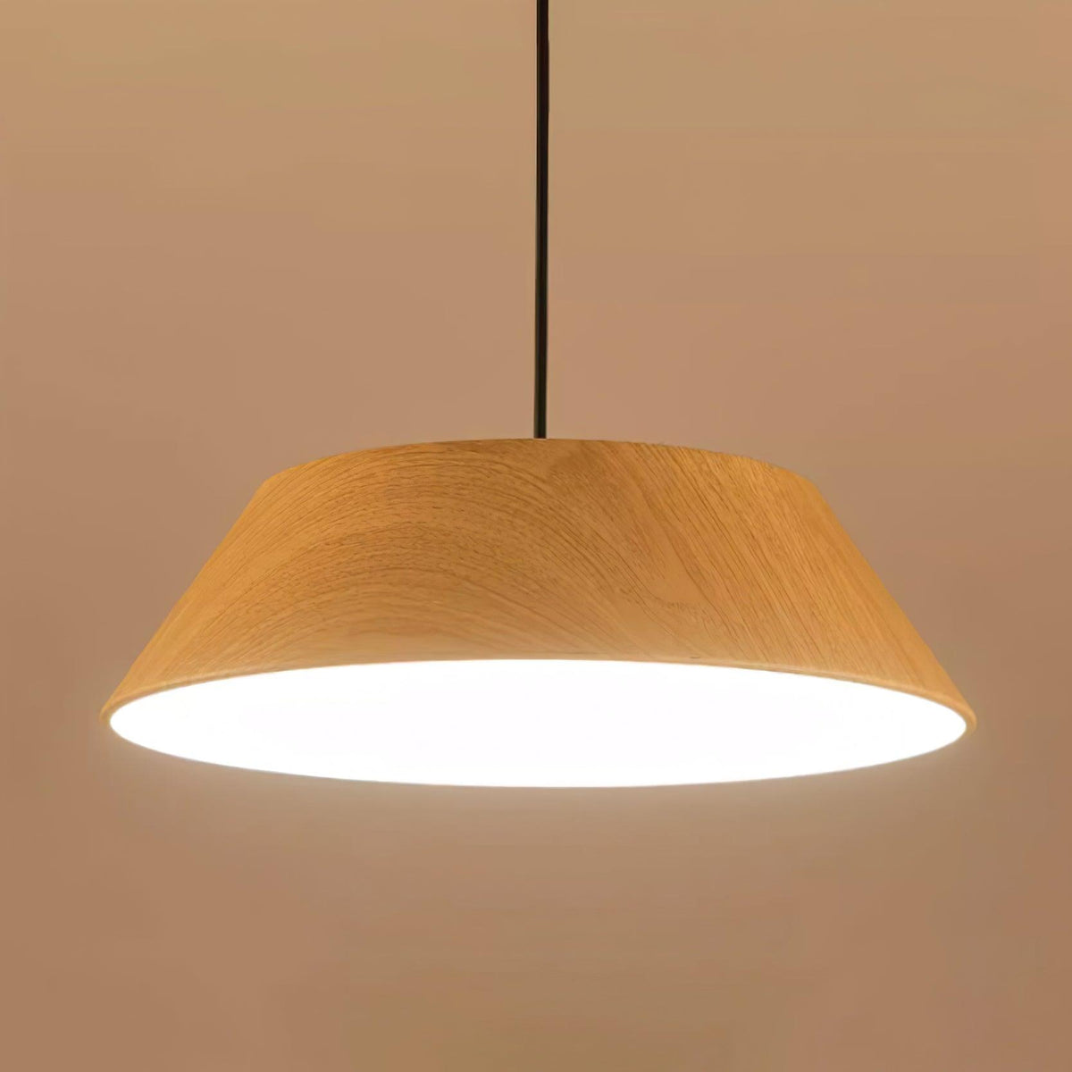 Integrated LED Pendant Light With Walnut Wood Grain