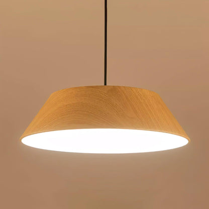 Integrated LED Pendant Light With Walnut Wood Grain