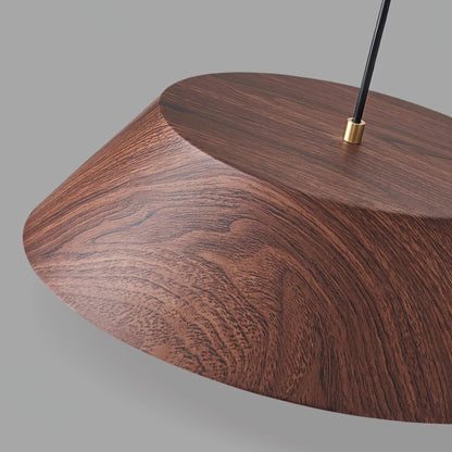 Integrated LED Pendant Light With Walnut Wood Grain