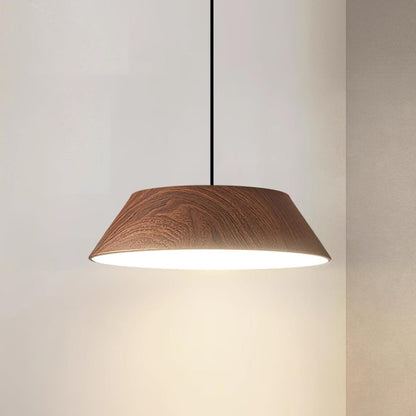 Integrated LED Pendant Light With Walnut Wood Grain