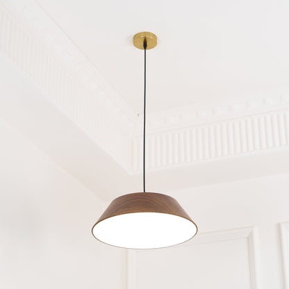 Integrated LED Pendant Light With Walnut Wood Grain