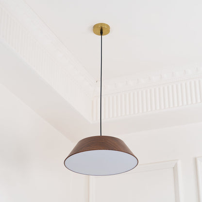 Integrated LED Pendant Light With Walnut Wood Grain