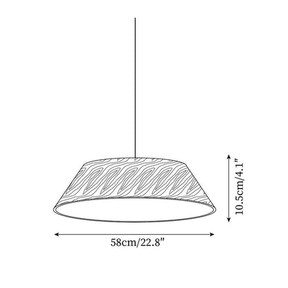 Integrated LED Pendant Light With Walnut Wood Grain