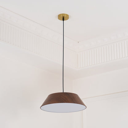 Integrated LED Pendant Light With Walnut Wood Grain