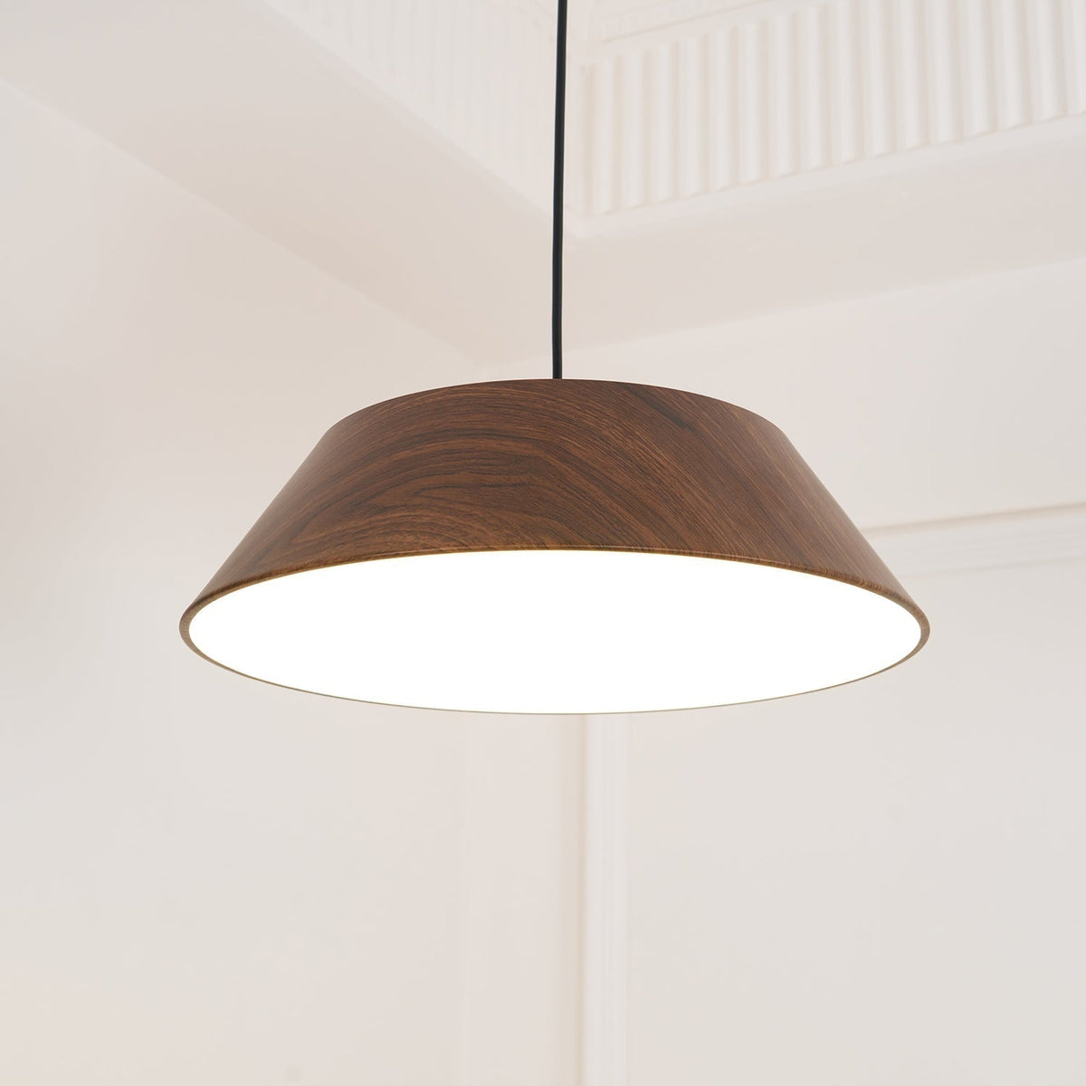 Integrated LED Pendant Light With Walnut Wood Grain
