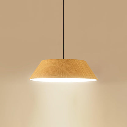 Integrated LED Pendant Light With Walnut Wood Grain