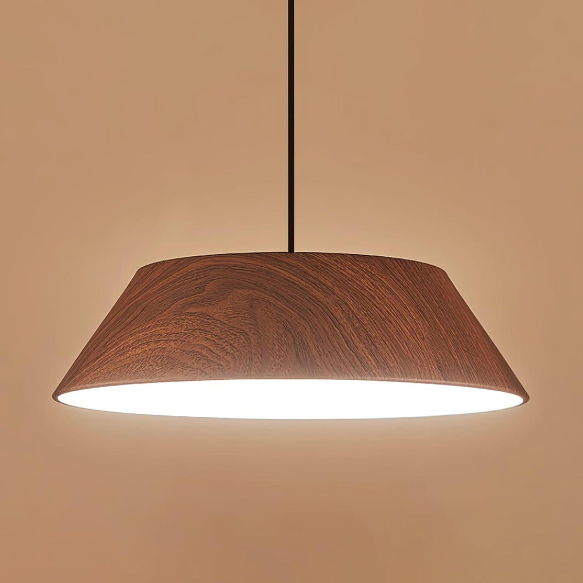 Integrated LED Pendant Light With Walnut Wood Grain