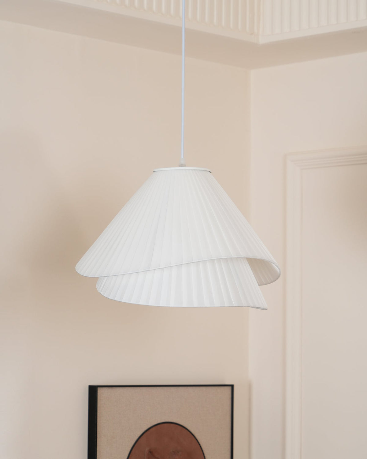 Soft Ambient Glow Pendant Light For Elegant Pleated Fabric