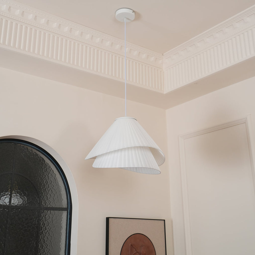 Soft Ambient Glow Pendant Light For Elegant Pleated Fabric