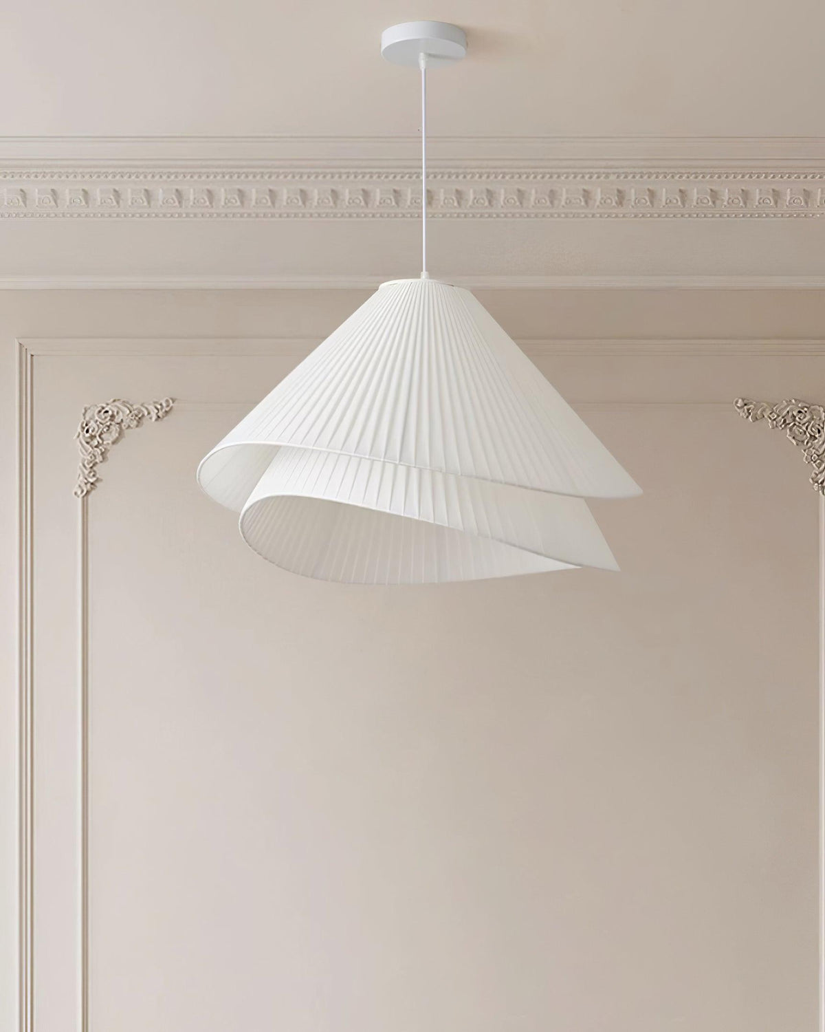 Soft Ambient Glow Pendant Light For Elegant Pleated Fabric