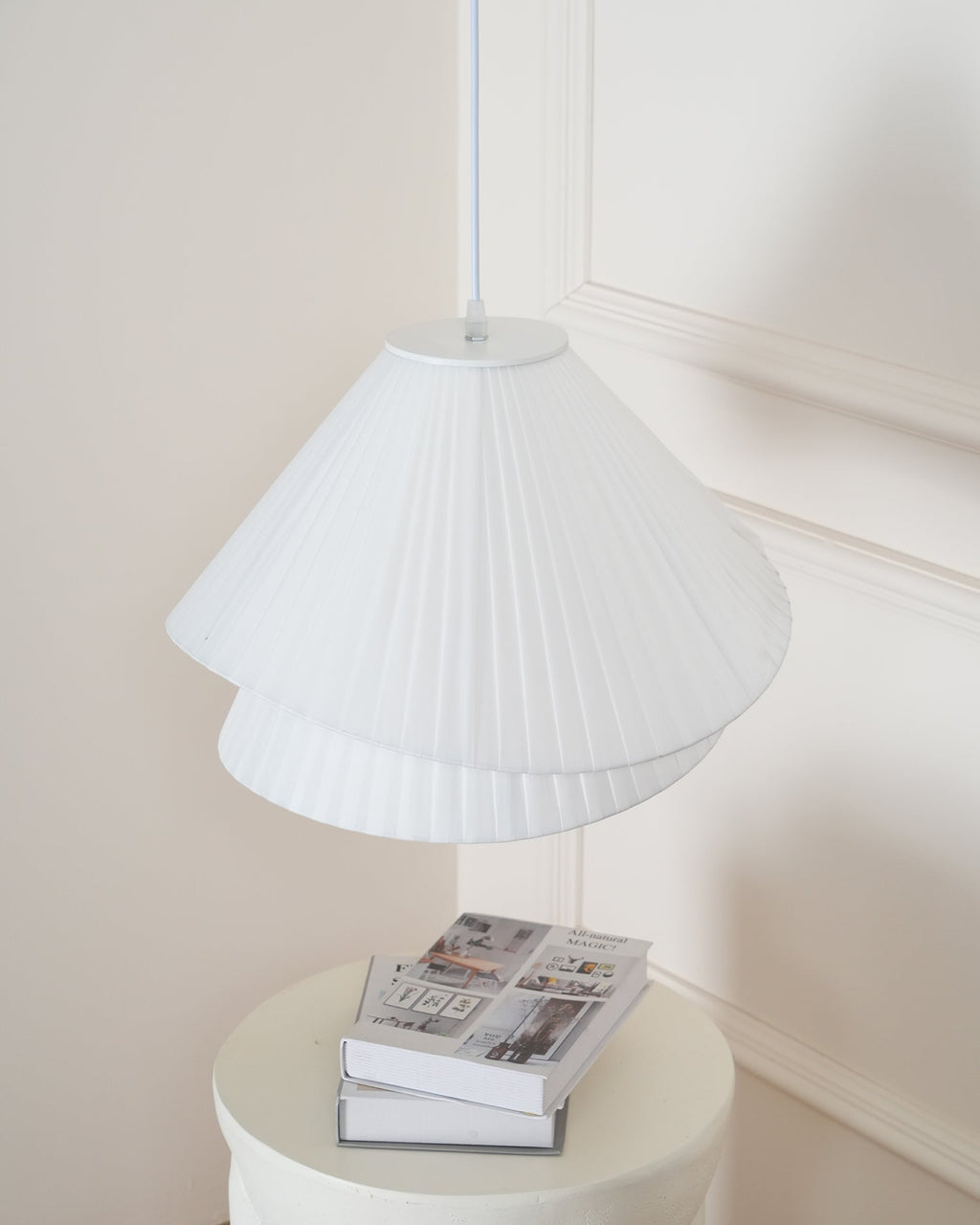 Soft Ambient Glow Pendant Light For Elegant Pleated Fabric