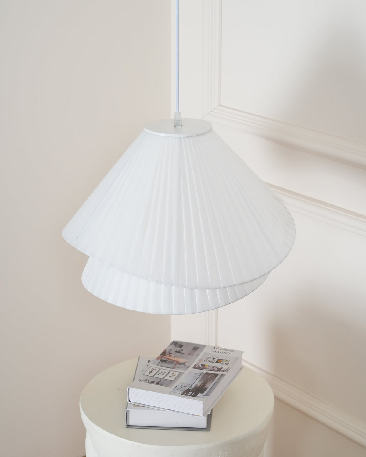 Soft Ambient Glow Pendant Light For Elegant Pleated Fabric